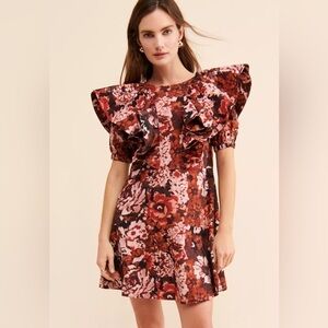 Floral Ruffle Sleeve Dress